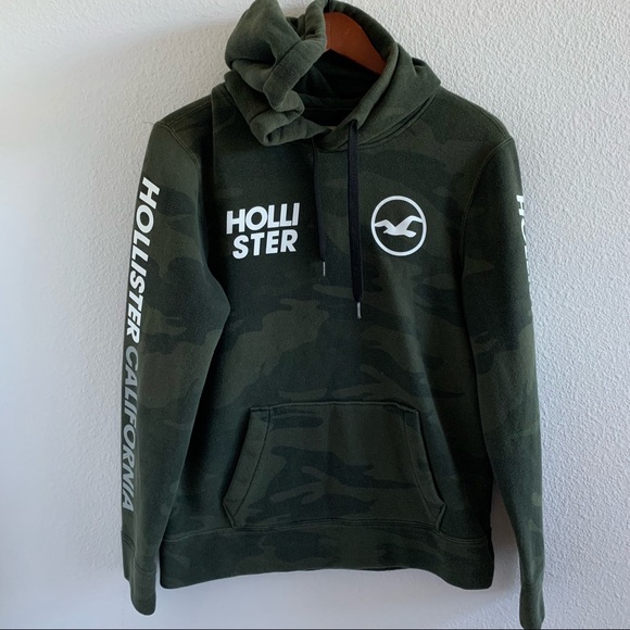 Hollister Tops - Hollister Spellout Pullover Hoodie Camo S